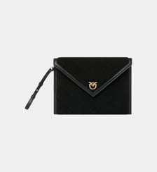 Pochette en daim avec logo love birds Pinko