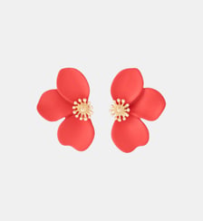 Boucles d'oreilles demi fleur rouge Balaboosté