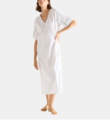 Chemise de nuit longue col v en jersey Laurence Tavernier