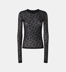 T-shirt en dentelle florale stretch Pinko