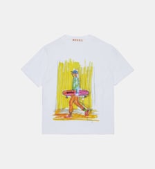 T-shirt avec imprimé coloré sur le devant Marni