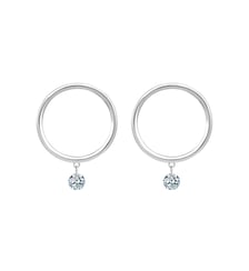 Boucles d'oreilles EXCENTRIQUE - 2 diamants, poids total 0,30ct approx. - Or blanc 750‰ La Brune & La Blonde
