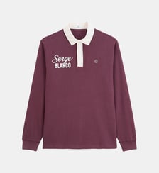 Polo de rugby manches longues col contrasté broderie cornely SERGE O Serge Blanco