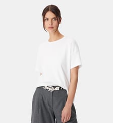 Tee-shirt boxy col rond broderie chevrons dos Ikks