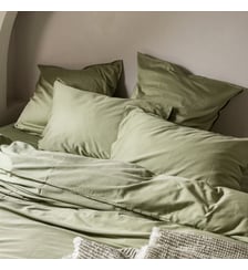 Taie d'oreiller en satin de coton lavé, RÊVE SATINÉ Blanc Cerise