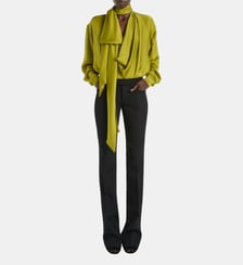 Blouse drapée en mousseline de soie Balmain