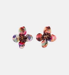 Boucles d'oreilles fleurs en résine multicolore Balaboosté