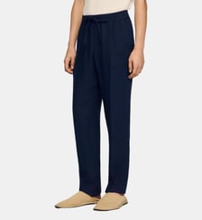 Pantalon droit en lin élastiqué Sandro