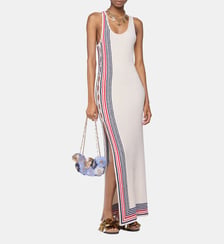 Robe sans manches longue rayée  Rabanne