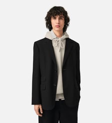 Veste droite simple boutonnage en laine AMI Paris