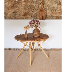 Table basse en rotin Léonie N°817- Produit chiné Debongout