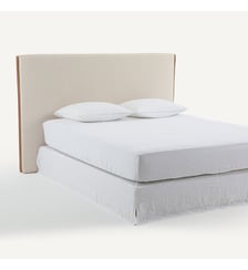 Tête de lit tweedée, finition cuir, largeur 204 cm AM.PM