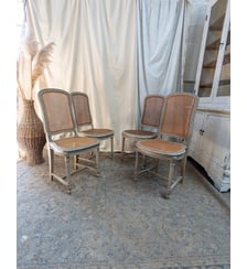 Lots de 4 chaises patinées Louis XVI Claude N°1079- Produit chiné Debongout