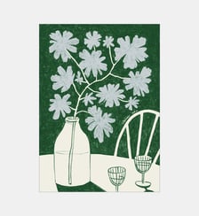 Poster   Blue Flowers & Red Wine - The Poster Club x Atelier Aha Poster & Frame