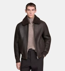 Blouson en peau lainée Sandro
