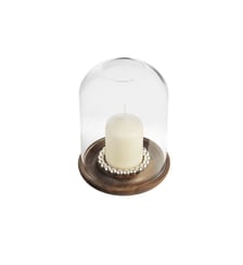 Small Silver-Plated and Walnut Hurricane - PERLES Christofle