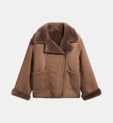 Veste biker en peau lainée -FIA Gerard Darel