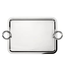 Plateau rectangulaire à anses en métal argenté - 43 x 31 cm - VERTIGO Christofle