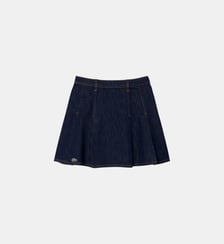 Jupe plissée courte denim Lacoste