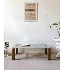 Table basse en métal et en verre Donna N°1016- Produit chiné Debongout
