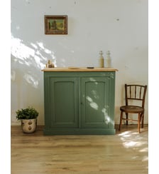 Buffet en bois vert Gilbert N°1493- Produit chiné Debongout
