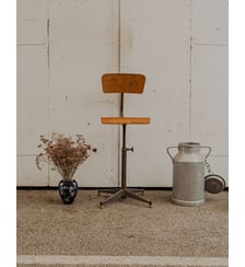 Chaise d'atelier en bois et métal Claude N°1297- Produit chiné Debongout