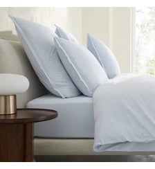 Taie d'oreiller en percale de coton lavé 120 fils AM.PM