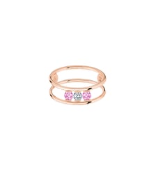 Bague HULA HOOP Trilogie - Diamant et saphirs roses, poids total 0,35ct approx.   - Or rose 750‰ La Brune & La Blonde