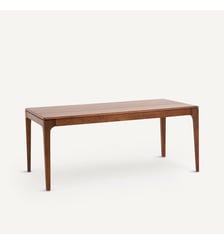 Table extensible, en noyer massif et plaqué noyer, 8 à 12 couverts AM.PM