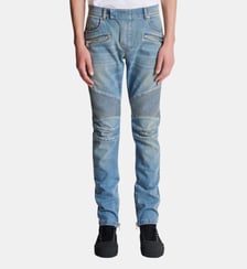 Pantalon biker slim en denim Balmain