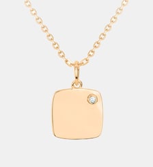 Collier mono-motif Insolite en Plaqué Or avec diamant blanc La Garçonne Diamant