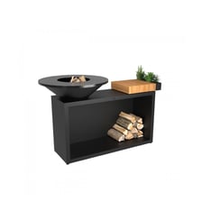 Brasero Island Black 85 Teak Wood OI3B85W Ofyr