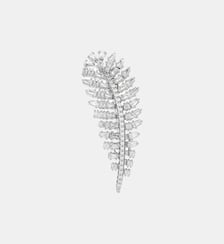 Broche Vienna, Plume, Métal rhodié Swarovski