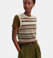Pull sans manches fairisle Bompard