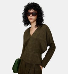 Sommet à damier en péplum Adolfo Dominguez