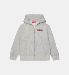 Sweat-shirt à capuche avec fermeture éclair et logo Diesel Kids