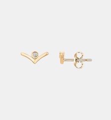 Boucles d'oreilles puces Envolée en Plaqué Or avec diamant blanc La Garçonne Diamant