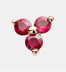 Boucle d’oreille simple en or rose 9 carats avec rubis Aristocrazy