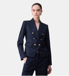 Blazer Double-Breasted à Rayures Liu Jo