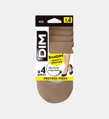 Lot de 4 Mi-Bas Bord Sans Compression 17D Eté Teint De Soleil Dim