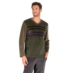 Pyjama long col V velours Eminence