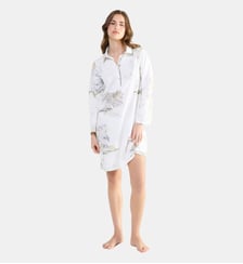 Chemise de nuit col classique en satin, Lande Laurence Tavernier