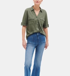 Chemise estela 100% lin - Motif uni - Coupe droite Caroll