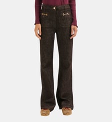 Jean bootcut à mors en denim marron - ALICE Pablo