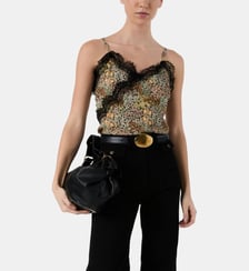 top fleuri à fines bretelles et dentelle - chessa Gerard Darel