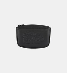 Porte-monnaie à zip en cuir avec logo embossé Serge Blanco