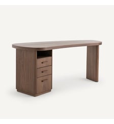 Bureau forme organique noyer et plaqué AM.PM