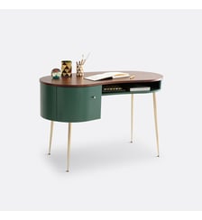 Bureau vintage plaqué noyer La Redoute Interieurs