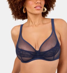 Soutien-gorge triangle avec armatures grande taille Nudité bleu nuit Maison Lejaby