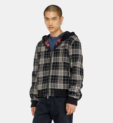 Blouson bomber à carreaux avec intérieur effet teddy Diesel